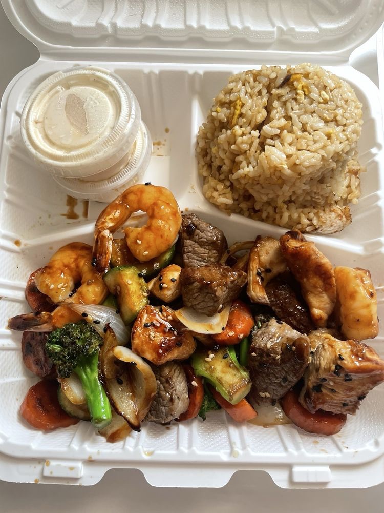 Southern Chopstix hibachi with steak, chicken, shrimp and vegetables